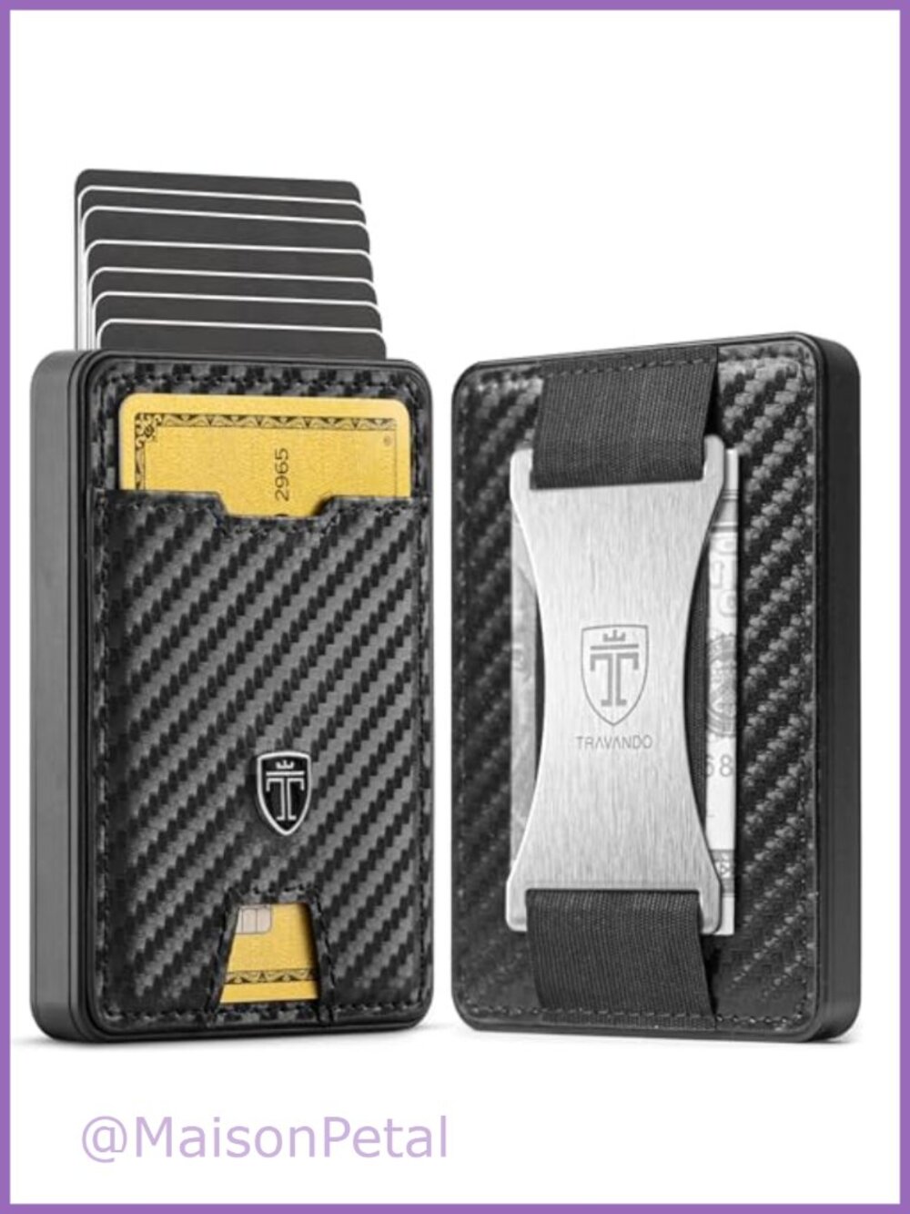 TRAVANDO Swype Slim Wallet Men Metal RFID Blocking Card Holder Case